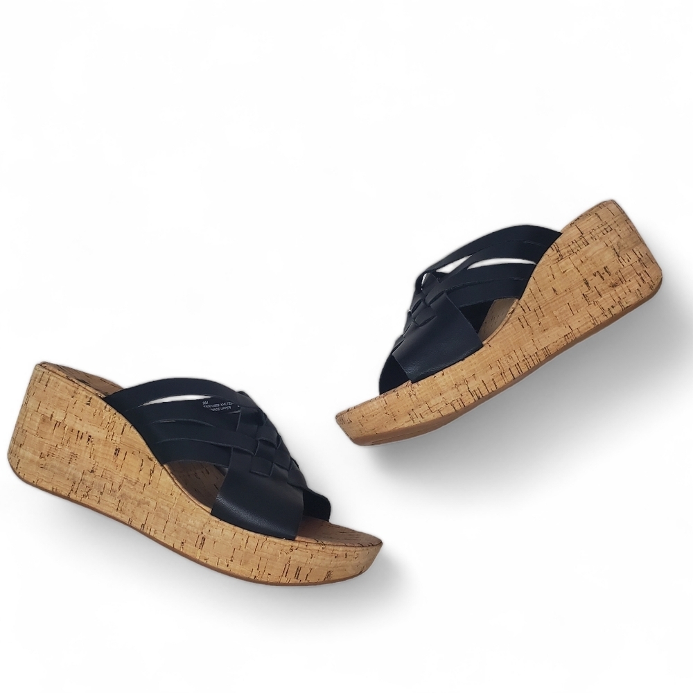 Korks Braided Cork Wedge Sandals Size 9